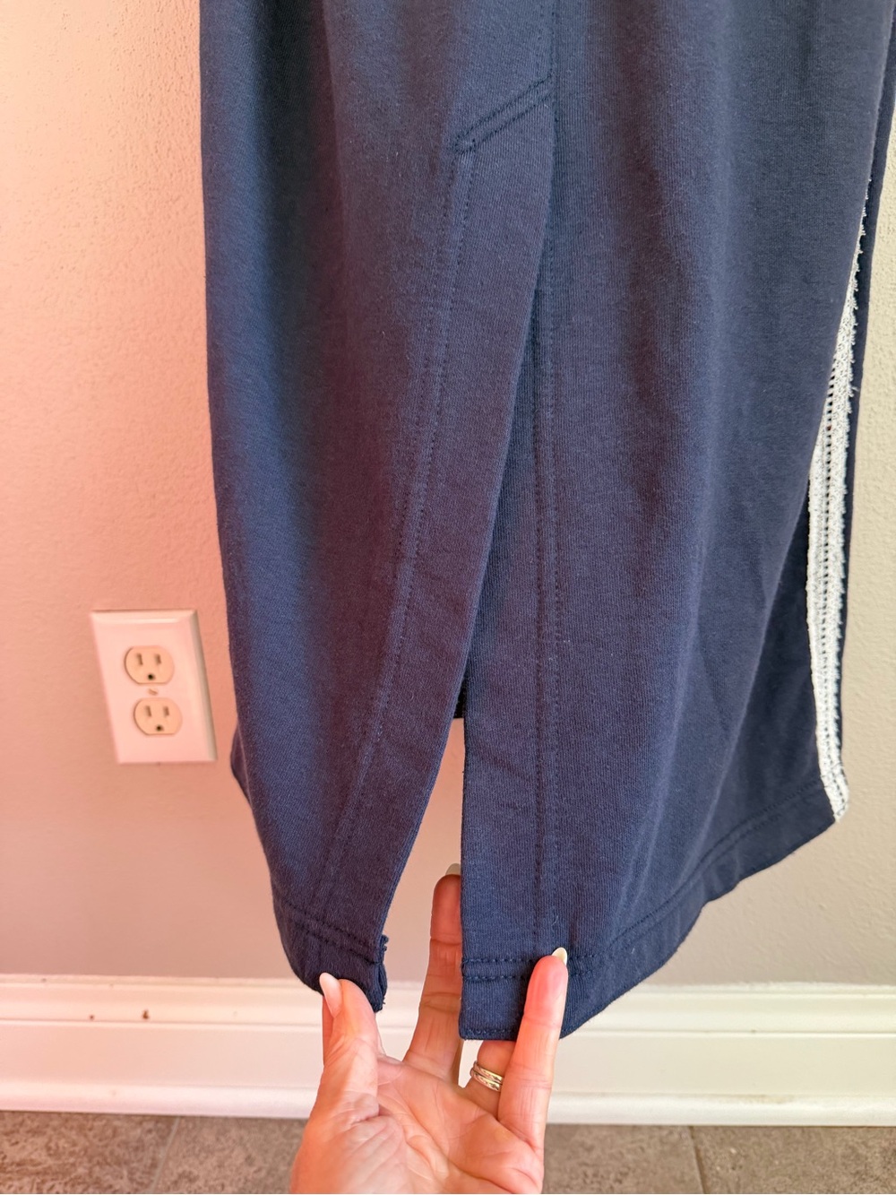 Anthropologie Like NEW Sleeveless Navy Floral Embroidered Midi Dress - Picture 9 of 13